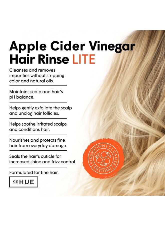 dpHUE Apple Cider Vinegar Hair Rinse Lite, 8.5 oz - Shampoo Alternative, Hair & Scalp Cleanser - Won't Weigh Fine Hair Down - Helps Remove Buildup & Protects Natural Hair Oils - Image 1