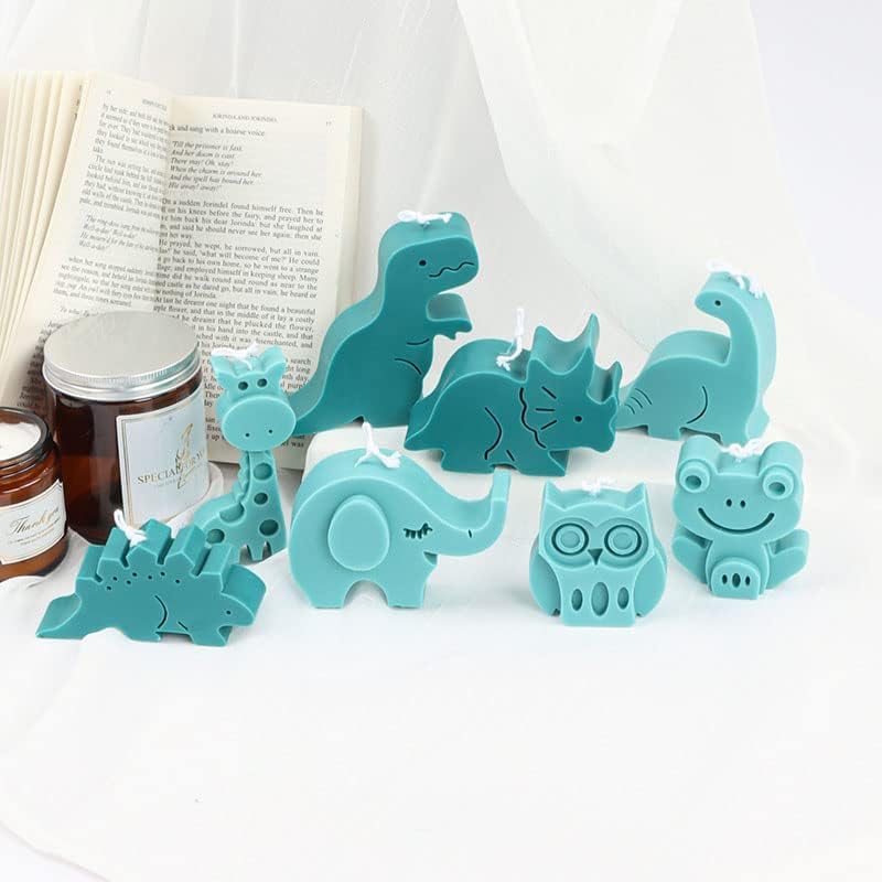 FirstTry Mini Animal Shape Candle Mold I 3D Car Freshie Silicone Sculpture Mould I for DIY Handmade Aromatherapy Gypsum Soap Cake Décor, Aroma Beads Car Freshie, Resin Art Craft Making (Triceratops) - Image 5