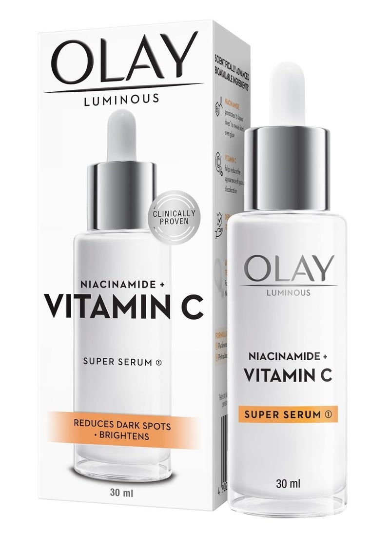 Olay - Olay Super Serum: Luminous Serum With Niacinamide + Vitamin C For Even & Glowing Skin Sulphate & Parbene Free 30 ML - Image 1