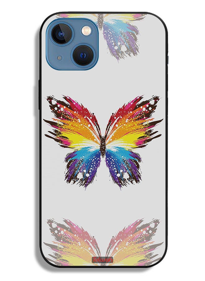 Apple iPhone 13 Protective Case Digital Art Simple Background Minimalism Butterfly
