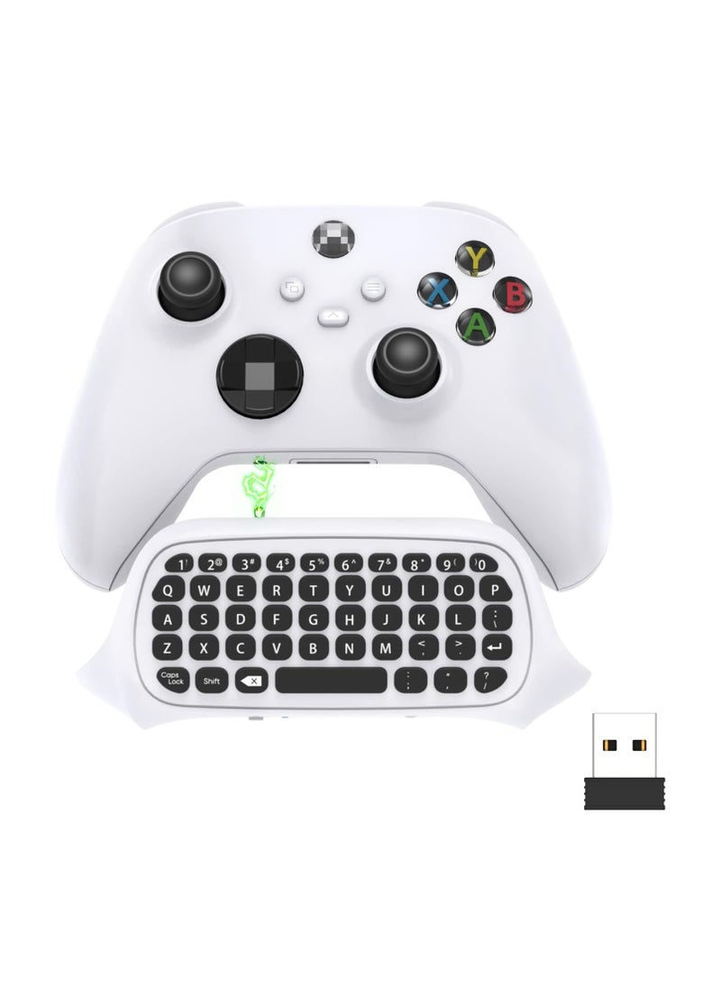 MIXDE - Controller Keyboard for Xbox Series X/S Wireless 2.4G Ergonomic USB Gamepad Keypad QWERTY Chatpad with Audio and Headset Jack for Game Live Chat Compatiable with Xbox Series S/Series X/One/One S - Image 1