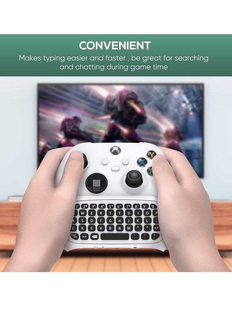 MIXDE - Controller Keyboard for Xbox Series X/S Wireless 2.4G Ergonomic USB Gamepad Keypad QWERTY Chatpad with Audio and Headset Jack for Game Live Chat Compatiable with Xbox Series S/Series X/One/One S - Image 1