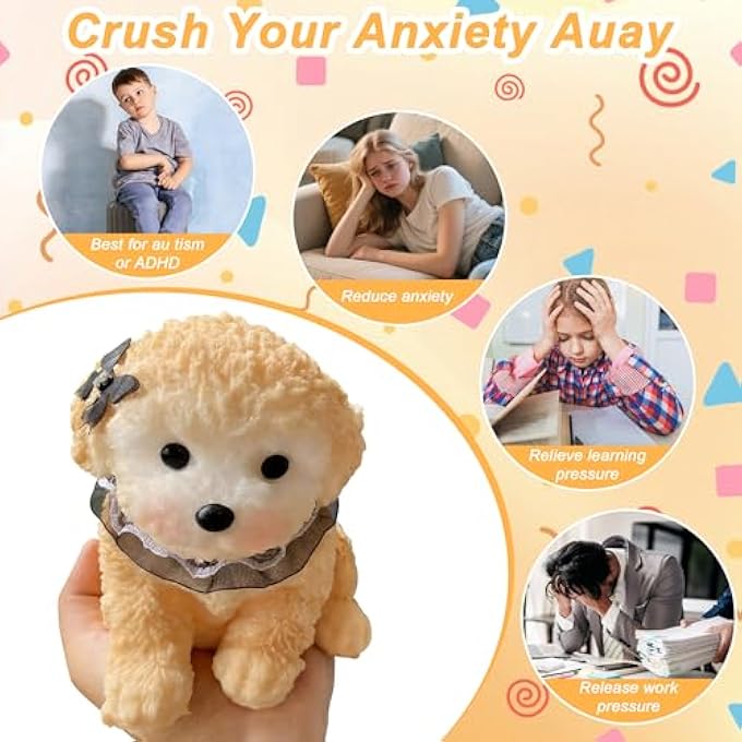 Cevly Big Taba Squishy Dog,Fidget Toys Cute Teddy Dogs,Unique Stress Sensory Toys for Adults & Kids - Animal Squishy Toys for Anxiety for Teenage Girls Teen Boy Tween Christmas Stocking Stuffers Idea - Image 5