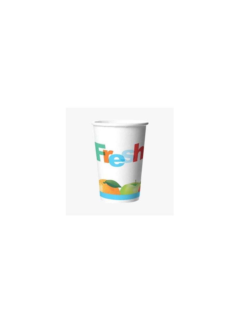 Disposable white with fruits Design Paper Cups for Tea Coffee and Cold Drinks 12oz - Image 2
