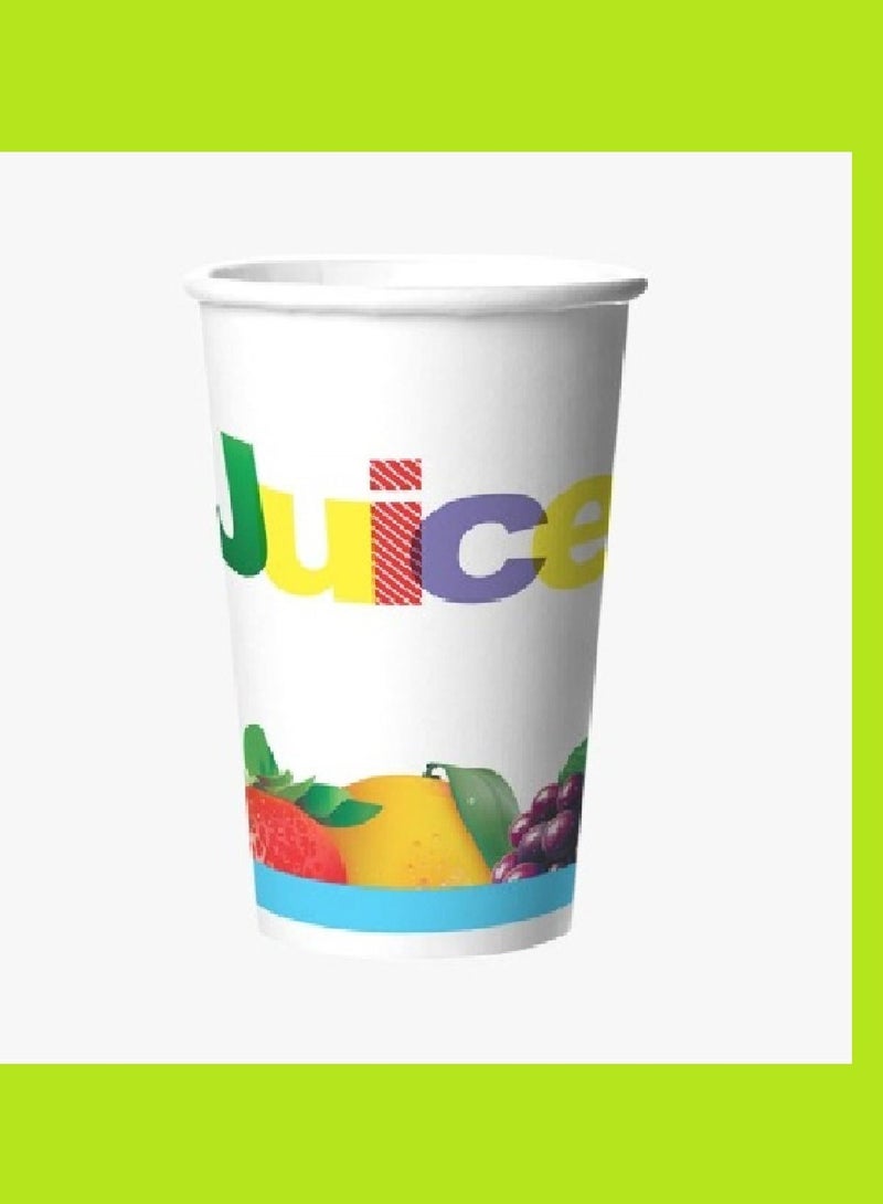 Disposable white with fruits Design Paper Cups for Tea Coffee and Cold Drinks 12oz - Image 1