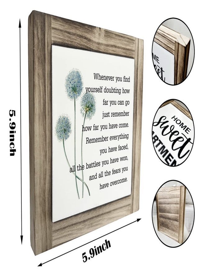 XJCUG Inspirational Quote Wood Plaque Sign, Be Brave Sign, Whenever You Find Yourself... Box Wood Plaques Desk Décor, Motivational Box Wood Sign, Graduation Decor Gift, Inspirational Quotes Gift - Image 2