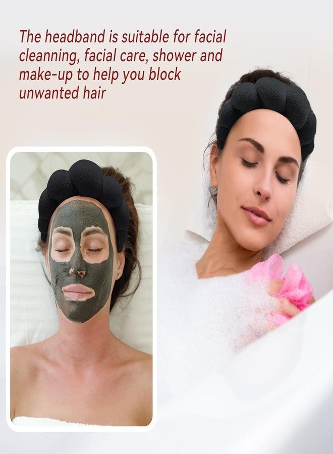 Ganraj Spa Headband and Wristband Set for Women Soft Face Wash Headband & Wrist Bands for Skincare, Makeup & Facial Cleansing Routine (Black) - Image 4