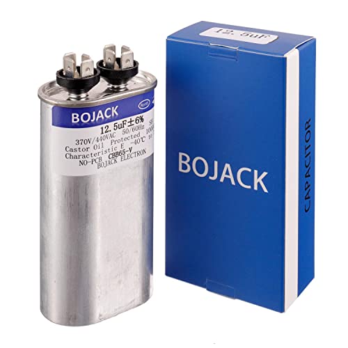 BOJACK 12.5 uF ±6% 12.5 MFD 370V/440V CBB65 Oval Run Start Capacitor for AC Motor Run or Fan Start and Cool or Heat Pump Air Conditione - Image 2