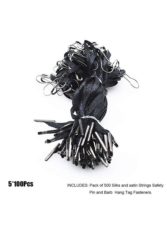 ريناشد 4.5 بوصة 500 قطعة من مشابك التثبيت الحريرية وسلاسل الساتان دبوس أمان وشائك سهل وسريع التركيب (أسود) - Image 3