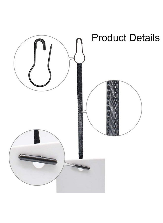 ريناشد 4.5 بوصة 500 قطعة من مشابك التثبيت الحريرية وسلاسل الساتان دبوس أمان وشائك سهل وسريع التركيب (أسود) - Image 5