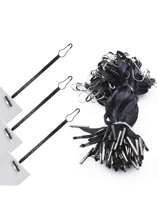 ريناشد 4.5 بوصة 500 قطعة من مشابك التثبيت الحريرية وسلاسل الساتان دبوس أمان وشائك سهل وسريع التركيب (أسود) - Image 1