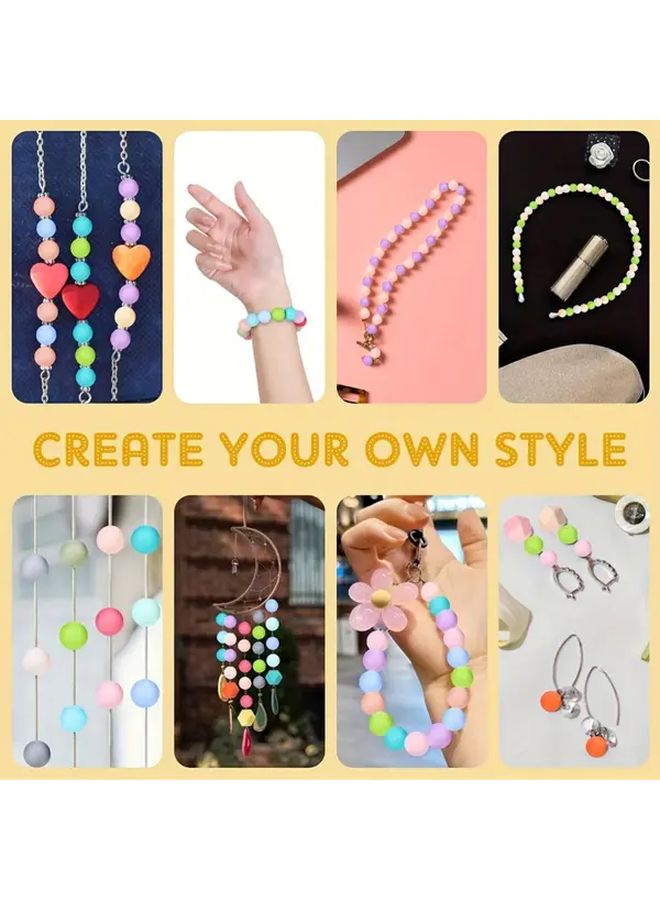 50 Pcs Mixed G Type Silicone Beads 12mm 14mm Round Hexagon Loose Beads for Jewelry Making Necklace Bracelet Keychain Lanyards DIY Crafts Decorations - Image 5