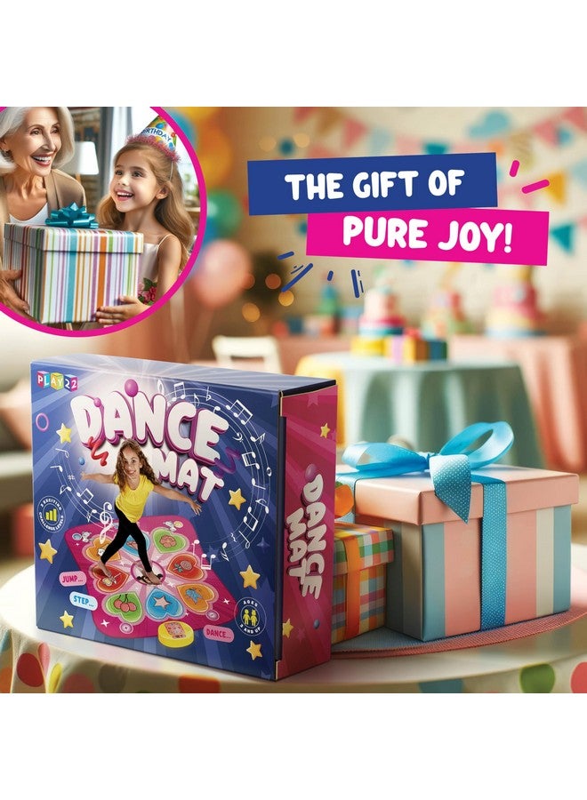 Play22 Dance Mat For Kids - Best Birthday Gifts For Girls & Boys Electronic Dance Game Toy For Kids, Adjustable Volume, 5 Levels - Dance Pad With Led Lights & Built-In Music For Ages 3-12 Years Old - Image 2