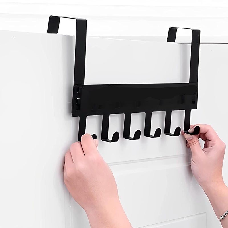 UB Unity Brand Heavy Duty CarbonMetal Over Door Hanger for Cloths, Drill Free Door Hanging Hooks Suitable for Bathroom, Bedroom, Kitchen | Scarf, Coat, Towel Holder | Carbon Steel (Modal C, Pack of 2) - Image 3