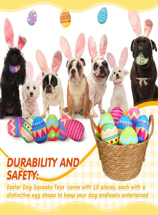 مجموعة ألعاب عيد الفصح للكلاب من جليمين، ١٠ قطع، بيض عيد الفصح كبير الحجم للكلاب، ألعاب تصدر صوتاً، مناسبة للكلاب الكبيرة والمتوسطة والصغيرة، ألعاب تفاعلية للمضغ، ألوان زاهية - Image 4