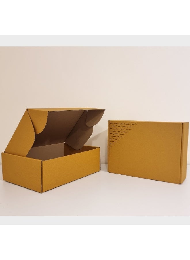 Corrugated Cardboard Shipping Boxes 29x22x10 CM Pack of 20 Mailer Boxes for Small Business E Commerce Packaging Shipping Storage Product Packing Gift Craft Durable Recyclable(Dark Yellow) - Image 1