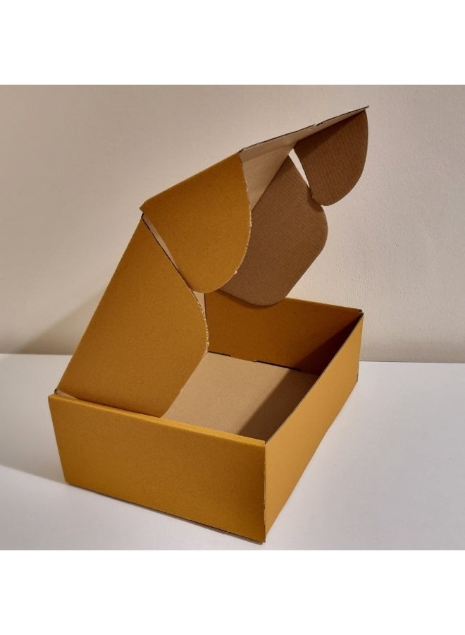 Corrugated Cardboard Shipping Boxes 29x22x10 CM Pack of 20 Mailer Boxes for Small Business E Commerce Packaging Shipping Storage Product Packing Gift Craft Durable Recyclable(Dark Yellow) - Image 4