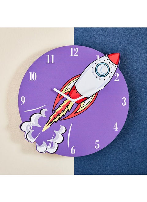 Fio MDF Rocket Wall Clock 33.5 x 3.5 x 33 cm