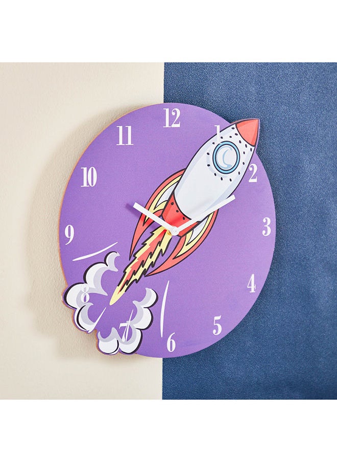 Home Box - Fio MDF Rocket Wall Clock 33.5 x 3.5 x 33 cm - Image 1