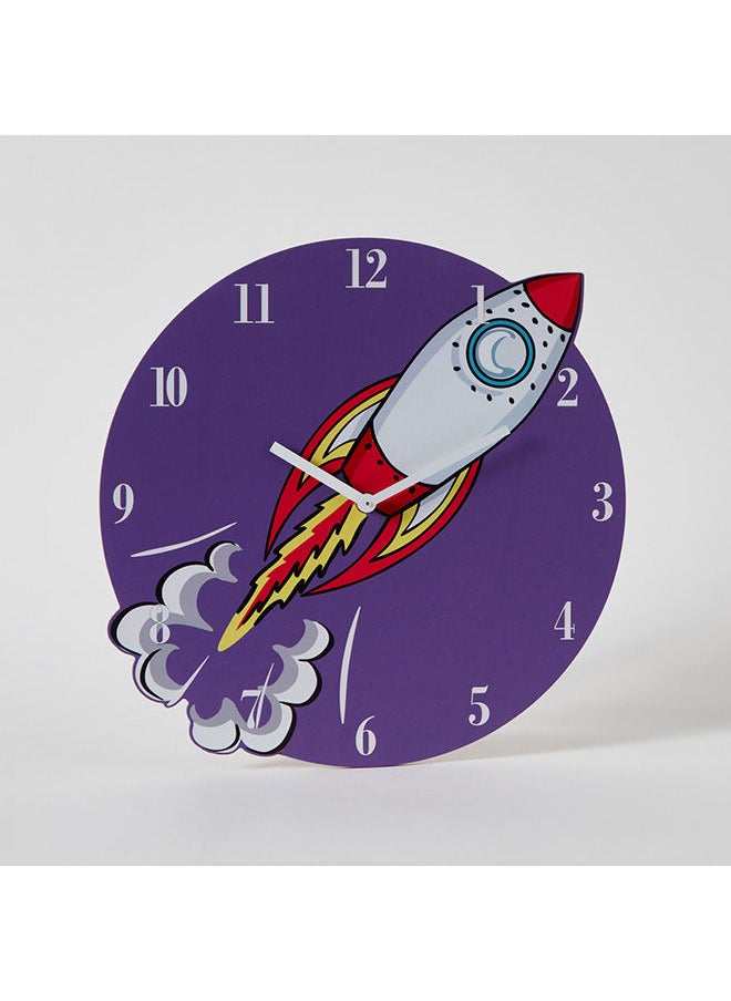 Home Box - Fio MDF Rocket Wall Clock 33.5 x 3.5 x 33 cm - Image 1