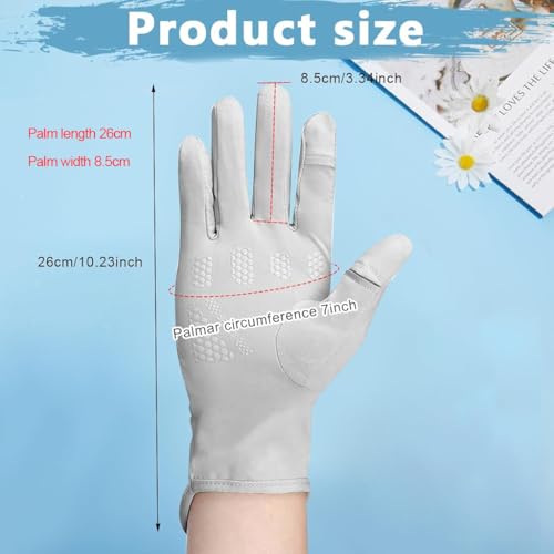 PALAY® Hand Gloves for Bike Riding, UV Sun Protection Glove for Women, Outdoor Riding Gloves for Bikers, Fishing, Golfing - UPF 50+, Non-Slip, Touch Screen Design (Grey) - Image 2
