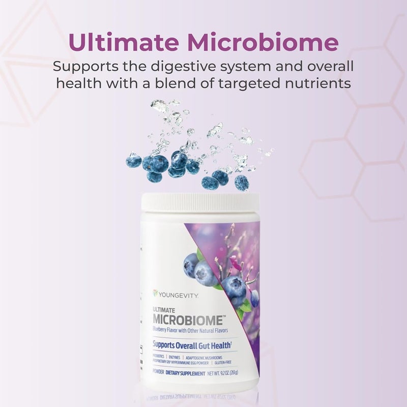 Youngevity Ultimate Microbiome  Prebiotic Probiotic  Postbiotic Gut Health Supplement  i26 Hyperimmune Egg Powder Probiotic Blend DigeZyme Enzyme Complex  Supports Digestion  Immune Health - Image 2