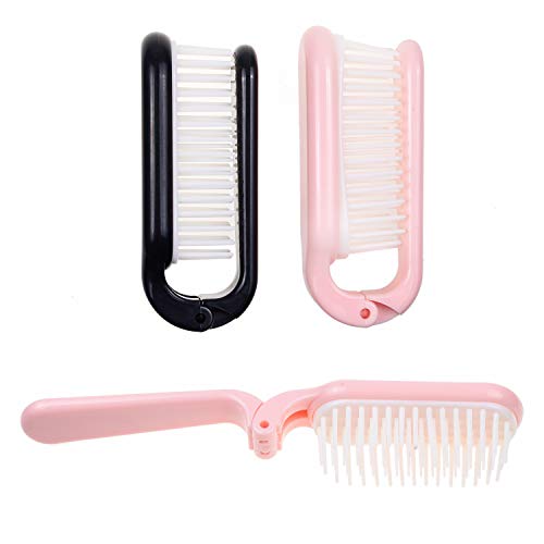Kare Kind Kare & Kind 4x Foldable Hairbrush and Comb - Pocket-Sized Grooming Tool for Travel - Fine and Wide Tooth Anti-Static Comb and Brush - For Straight, Curly, Fine, Thick Hair - Home, Purse, Gym, Bag, Car - Image 5