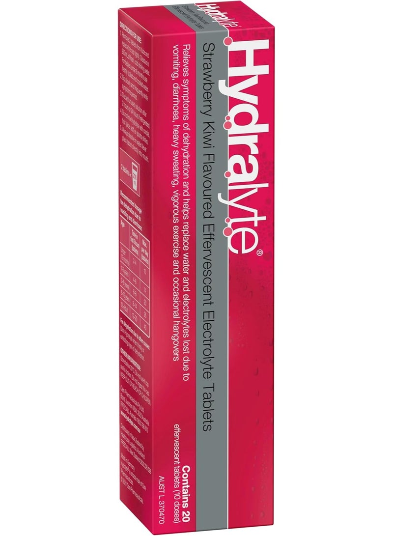 Hydralyte Effervescent Electrolyte Tablet Strawberry Kiwi Flavoured (20 Servings) - Image 2