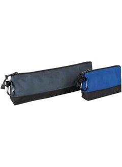 PROMASS promass Zipper Bag Tool Pouch with Carabiners, Canvas Tool Bags, 7-Inch Blue and 14-Inch Gray Utility Bags, Canvas Tool Multipurpose Pouch Tote Bag, with Reinforced Bottom, 2-Pack  - Image 1