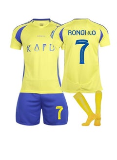 2024/25 Season Riyadh Home Football Kits CR #7 Fans Football Jersey/Shorts Socks Gift Set Youth Sizes and Adult Size
