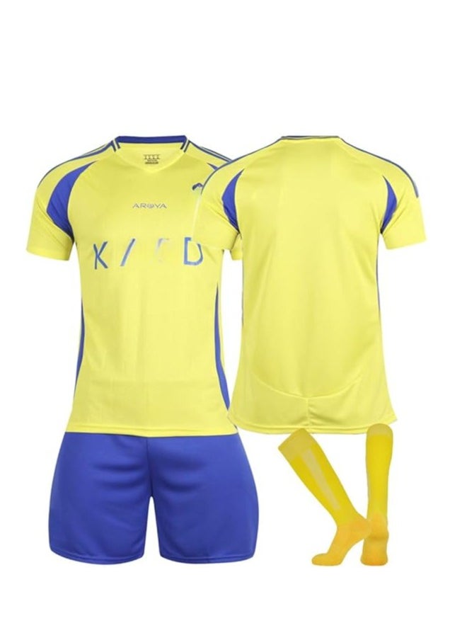 Generic - 2024/25 Season Riyadh Home Football Kits CR #7 Fans Football Jersey/Shorts Socks Gift Set Youth Sizes and Adult Size - Image 1