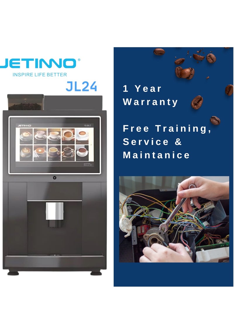 JETINNO Jetinno Commercial Desktop Coffee Machine JL24 | Instant Model | Table Top Machine | Fully Automatic Bean to Coffee Cup Machine | Black  - Image 4