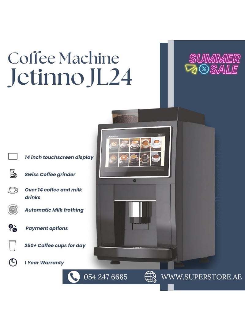JETINNO Jetinno Commercial Desktop Coffee Machine JL24 | Instant Model | Table Top Machine | Fully Automatic Bean to Coffee Cup Machine | Black  - Image 5
