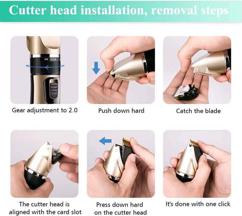 Kanuo uUnisex Dog Shaver Pet Electric Hair Clipper Kit Low Noise Usb Charging With 4 Adjustable Combs For Cat Dog (Gold) - Image 3