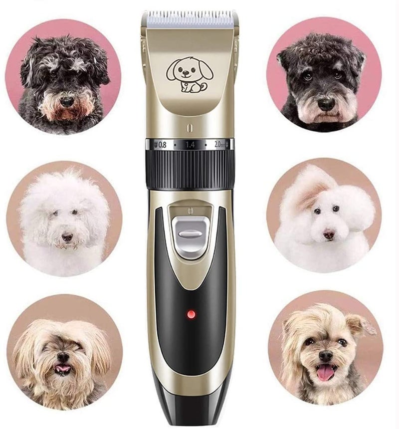 Kanuo uUnisex Dog Shaver Pet Electric Hair Clipper Kit Low Noise Usb Charging With 4 Adjustable Combs For Cat Dog (Gold) - Image 5