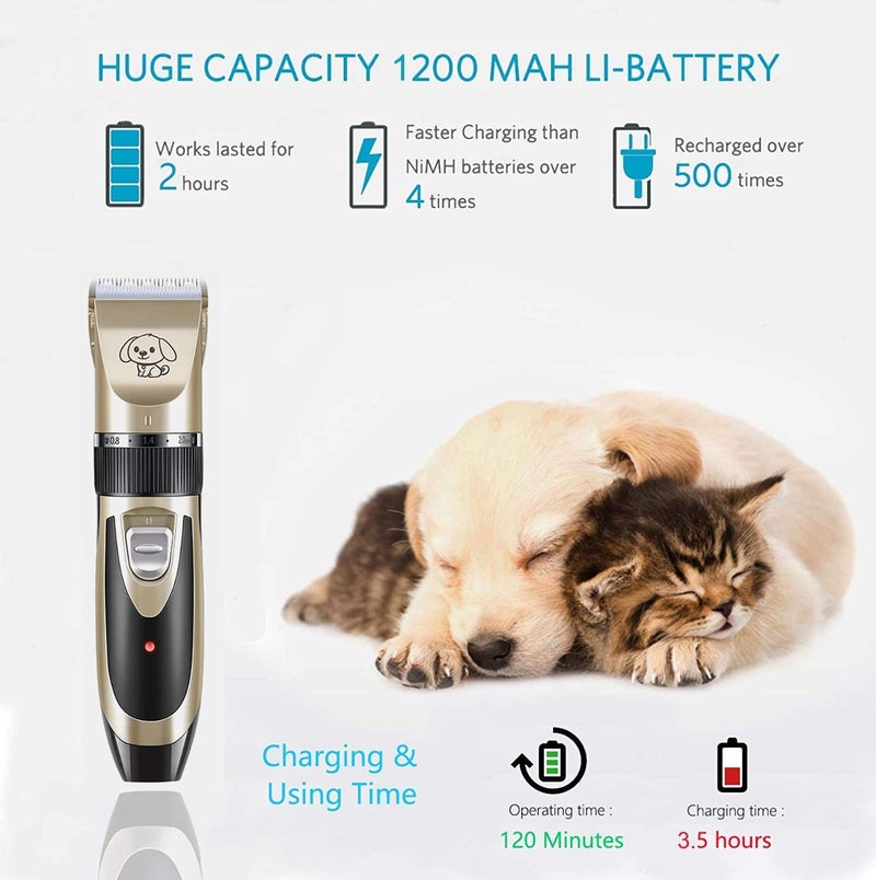 Kanuo uUnisex Dog Shaver Pet Electric Hair Clipper Kit Low Noise Usb Charging With 4 Adjustable Combs For Cat Dog (Gold) - Image 4