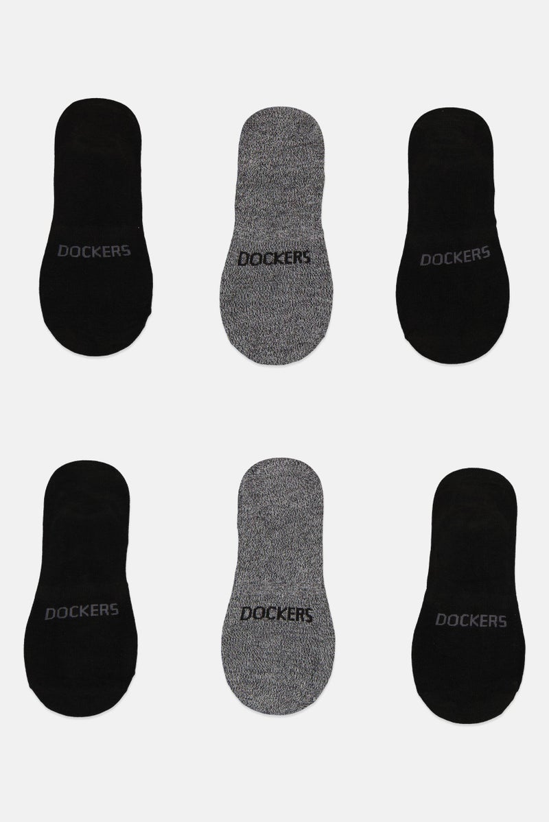 DOCKERS Men 6 Pairs Brand Logo Silicone Heel Grip Socks, Multicolor  - Image 2