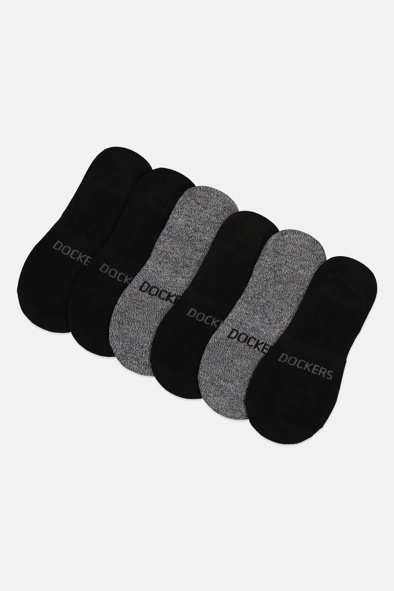 DOCKERS Men 6 Pairs Brand Logo Silicone Heel Grip Socks, Multicolor  - Image 1