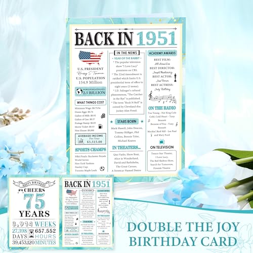 Launrada 75th Birthday Gifts for Women Unique Gift for 75 Year Old Woman Cool 75 Year Old Birthday Gifts for Women 1951 Accessories for Woman Happy 75th Decorations Gift Ideas for Mom with Tumbler Tote Bag - Image 4