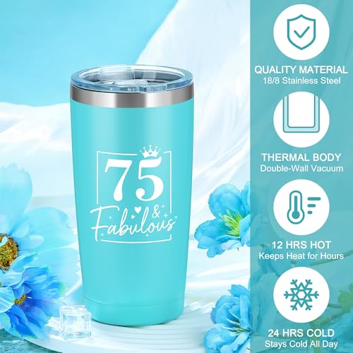 Launrada 75th Birthday Gifts for Women Unique Gift for 75 Year Old Woman Cool 75 Year Old Birthday Gifts for Women 1951 Accessories for Woman Happy 75th Decorations Gift Ideas for Mom with Tumbler Tote Bag - Image 2