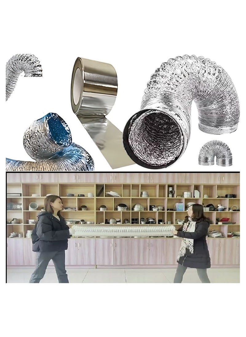 Hobby or chimney expands to 2 meters and 6 inches in diameter (6*2.51cm) of thermally expandable aluminum for kitchen hood, gas heater and air conditioning + special thermal paste roll 23 yards