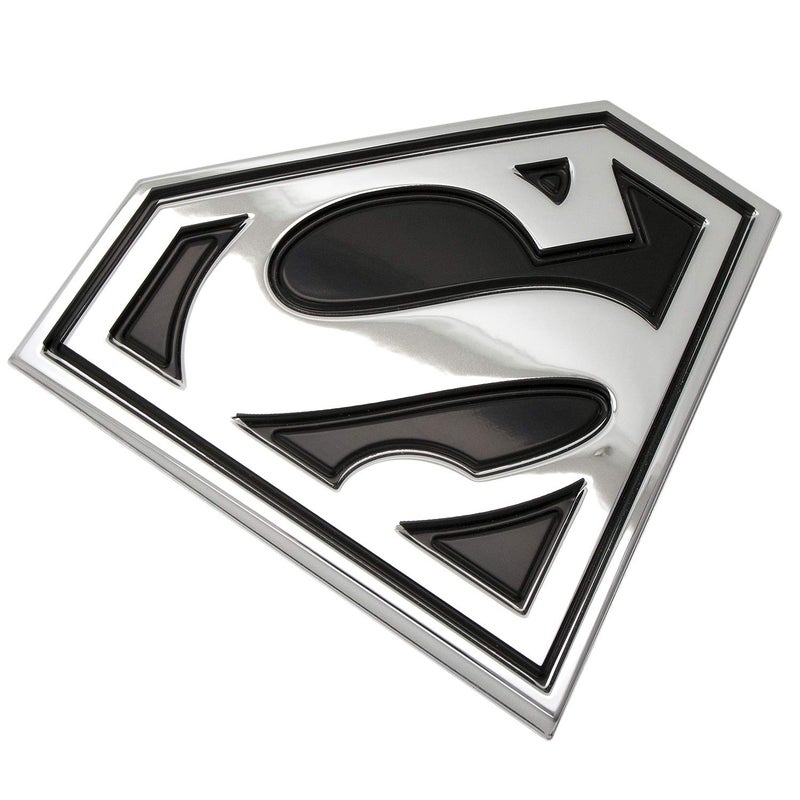 Fan Emblems Superman 3D Car Badge (Classic Logo - Black and Chrome) - Image 1