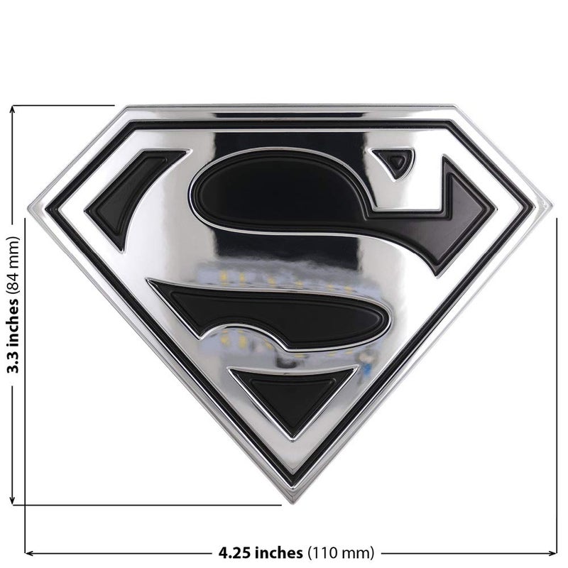Fan Emblems Superman 3D Car Badge (Classic Logo - Black and Chrome) - Image 2