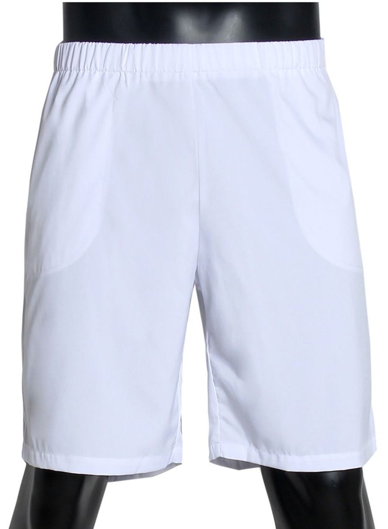 Loquat Men's Solid Color Elastic Waist Pants Comforty Loose Casual Shorts White  - Image 1