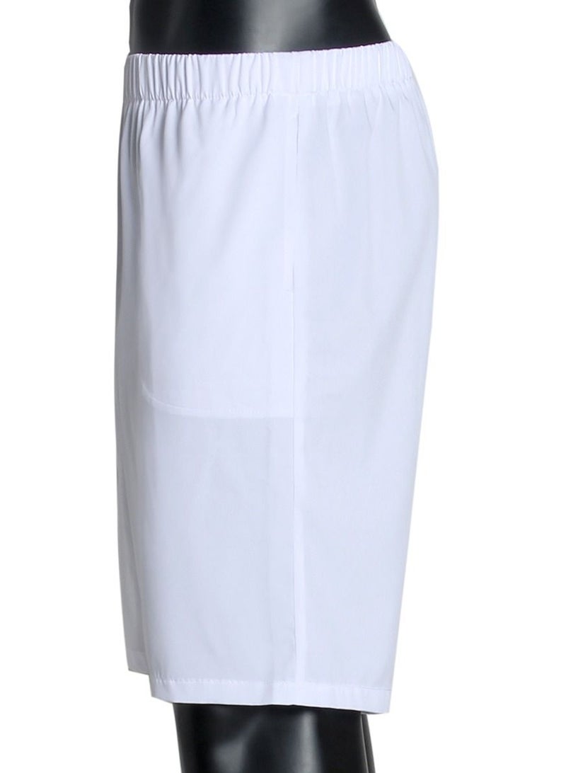 Loquat Men's Solid Color Elastic Waist Pants Comforty Loose Casual Shorts White  - Image 2