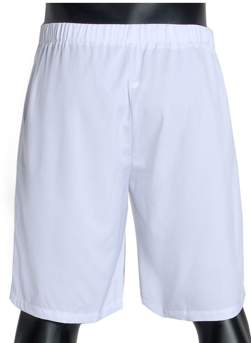 Loquat Men's Solid Color Elastic Waist Pants Comforty Loose Casual Shorts White  - Image 3