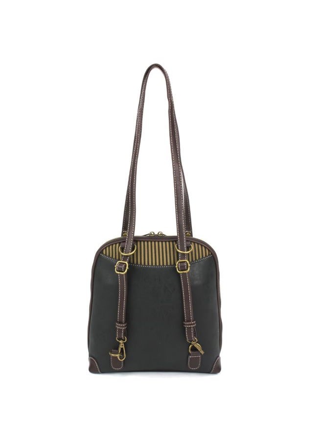 CHALA Convertible Backpack Purse - Women Convertible Shoulder Purse with Adjustable Strap - Monarch Butterfly - black - Image 3