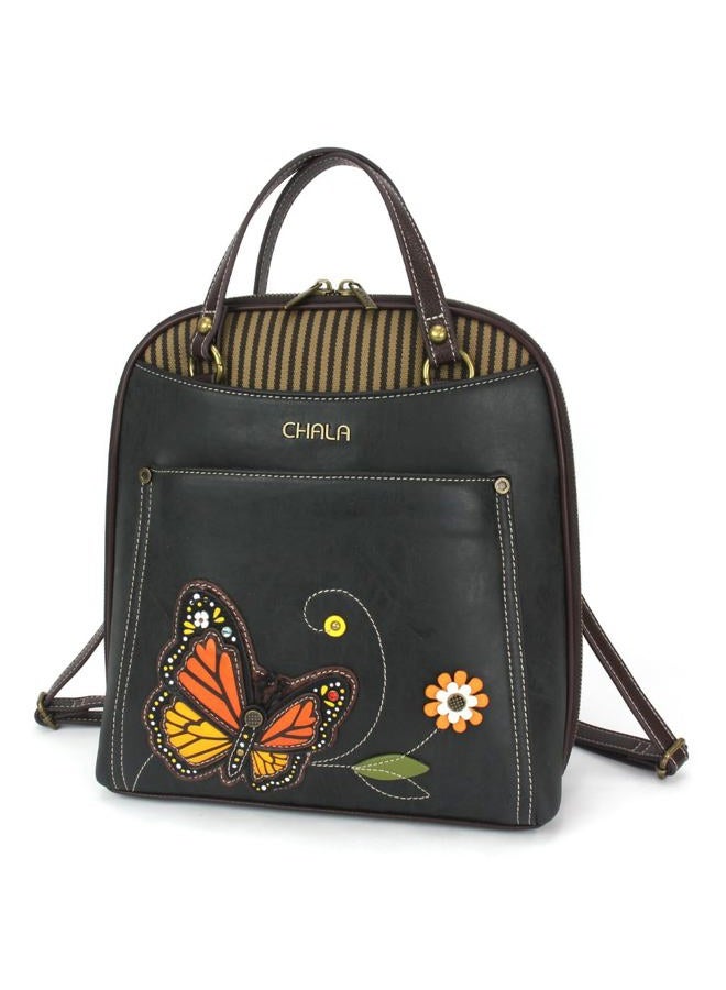 CHALA Convertible Backpack Purse - Women Convertible Shoulder Purse with Adjustable Strap - Monarch Butterfly - black - Image 1
