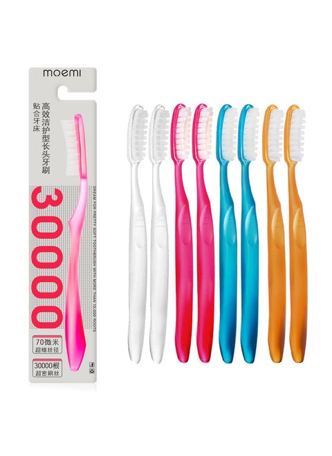 Japanese Soft Bristle Toothbrush for Sensitive Gums3D soft repair toothbrush [2 blue +2 Yellow +2 red +2 White]] 3D soft repair toothbrush [2 blue +2 Yellow +2 red +2 White]]