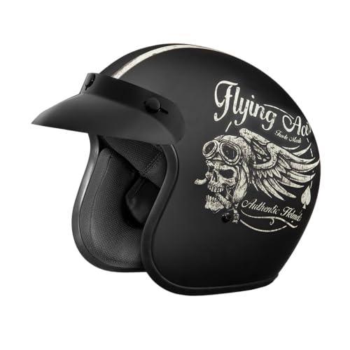 Daytona Helmets 3/4 Shell Open Face Motorcycle Helmet â€“ [Flying Ace's] [2XL] - Image 1